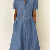 Grace | Short Sleeve Denim Dress