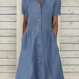 Grace | Short Sleeve Denim Dress