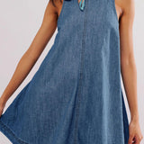 Rachel | Sleeveless Backless Denim Mini Dress