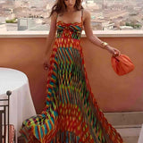 Isla | Abstract Print Maxi Dress